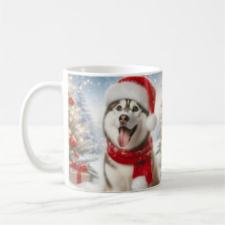 Christmas Dog Mug – Cute Pup with Santa Hat