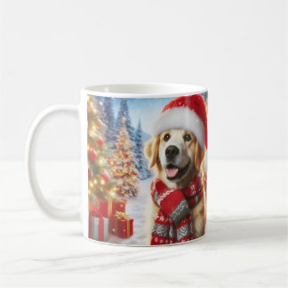 Christmas Dog Mug – Cute Pup with Santa Hat