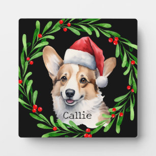 Christmas Dog Pembroke Welsh Corgi Feestdagen Pet Fotoplaat
