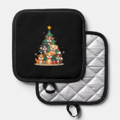 Christmas Dog Tree T-Shirt Cute Funny Puppy Dogs X Pannenlap (Voorkant / Achterkant)