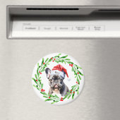 Christmas Dog Zwart Frenchie Frans Bulldog Santa Magneet (Insitu (Vaatwasser))
