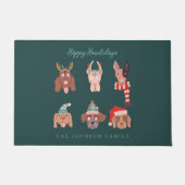 Christmas Dogs Green Deurmat (Voorkant)