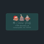 Christmas Dogs Retourner Adresse Étiquette<br><div class="desc">Jolie étiquette d'adresse de retour à thème vacances avec illustrations de chiens mignons portant des accessoires de vacances.</div>