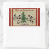 Christmas  Dogs Square Stickers (Tas)