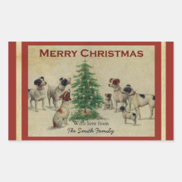 Christmas  Dogs Square Stickers