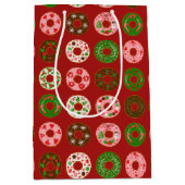 Christmas Donut Holiday Treat Pattern Medium Cadeauzakje (Voorkant)