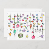 Christmas Doodle Holiday Briefkaarten (Voorkant / Achterkant)