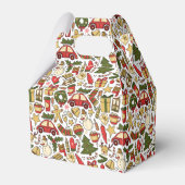 Christmas Doodle Pattern Favor Box Bedankdoosjes (Achterkant)