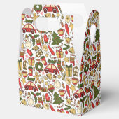 Christmas Doodle Pattern Favor Box Bedankdoosjes (Geopend)