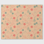 Christmas Doodle Pattern | Snowmen, Trees & Candy Cadeaupapier (Vlak)