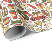 Christmas Doodle Wrapping Paper Cadeaupapier (Rol Hoek)