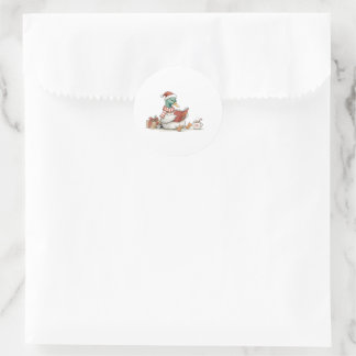 Christmas Duck Reading Book for Cozy Holiday Reade Ronde Sticker