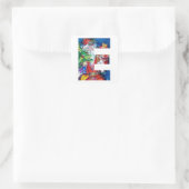 CHRISTMAS E BRIEF / SANTA MET CHRISTMAS TREE VIERKANTE STICKER (Tas)