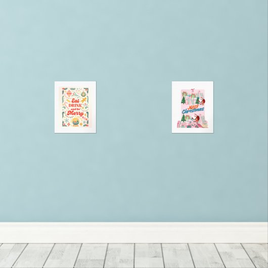Christmas Edition Poster Muurkunst Sets (Houten vloer)