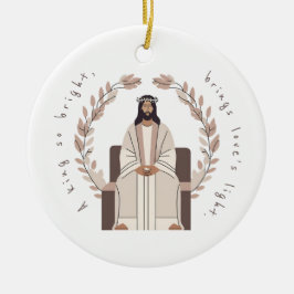 Christmas | Een koning zo helder | Jezus | Neutral Keramisch Ornament