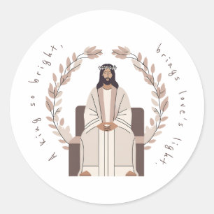 Christmas   Een koning zo helder   Jezus   Neutral Ronde Sticker