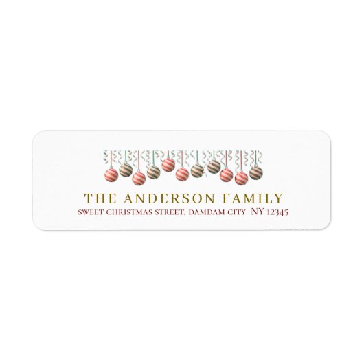Christmas Elegant Simple Return Address Etiket (Voorkant)
