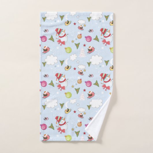 Christmas Elements Snowman Pattern (Serviette à main)