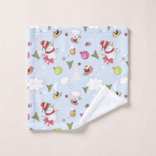 Christmas Elements Snowman Pattern (Gant de toilette)
