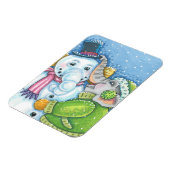 CHRISTMAS ELEPHANT BOUWT CUTE PACHYDERM SNOWMAN MAGNEET (Linkerzijde)