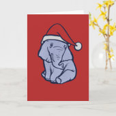 Christmas Elephant Kaart (Gele Bloem)