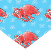 Christmas Elephant Pattern Wildlife Natuur Korte Tafelloper (Hoek)