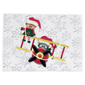 Christmas Elf Airplane grand sac cadeau (Dos)
