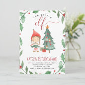 Christmas Elf Anniversaire Fête Invitation Fille (Debout devant)