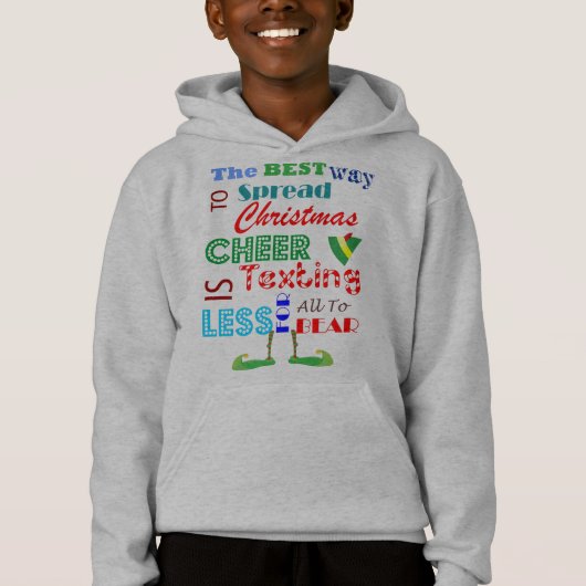 Christmas Elf Kinder Hoodie Sweatshirt voor Jongen (Voorkant)