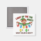Christmas Elf Lights Pattern Logic Game Magnet (Recto/Verso)