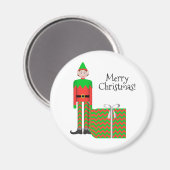 Christmas Elf Magnet - Forfait cadeau Chevron (Recto/Verso)