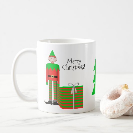 Christmas Elf Mug - Forfait Cadeau Gratté (Avec donut)