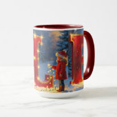 Christmas ELF Mug – Glitter Letters & Kids Holiday (Devant droit)