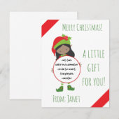 Christmas Elf Play Doh carte cadeau, fête (Devant / Derrière)