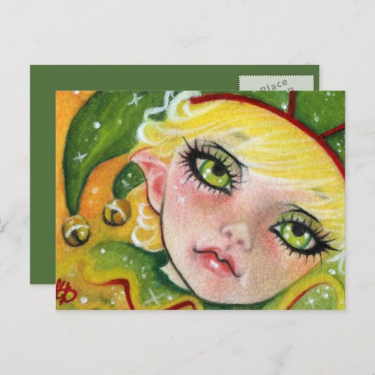 Christmas Elf Postcard Feestdagenkaart (Voorkant / Achterkant)