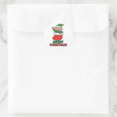Christmas Elf Ronde Sticker (Tas)