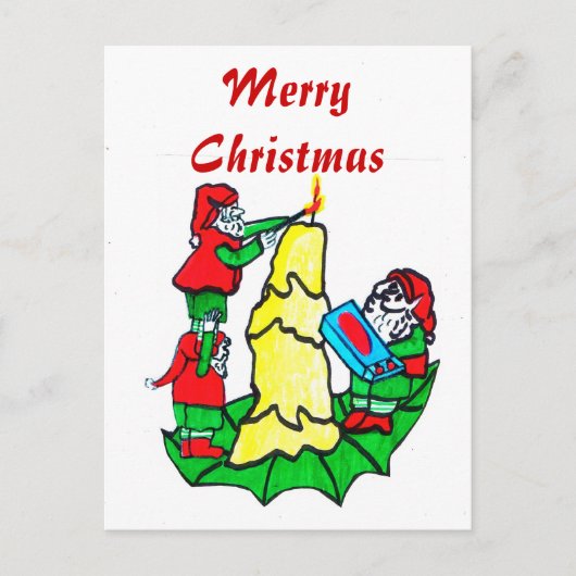 CHRISTMAS ELVES briefkaart (Voorkant)
