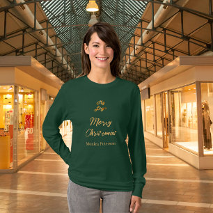 Christmas Emerald Green Business logo naam T-shirt
