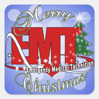 CHRISTMAS EMT Medical Noodtechnicus Vierkante Sticker