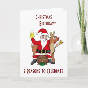 CHRISTMAS EN UW BIRTHAY=GET DEZE PARTIJ STARTEN FEESTDAGEN KAART