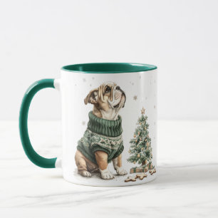 Christmas English Bulldog Kerstboom Mok