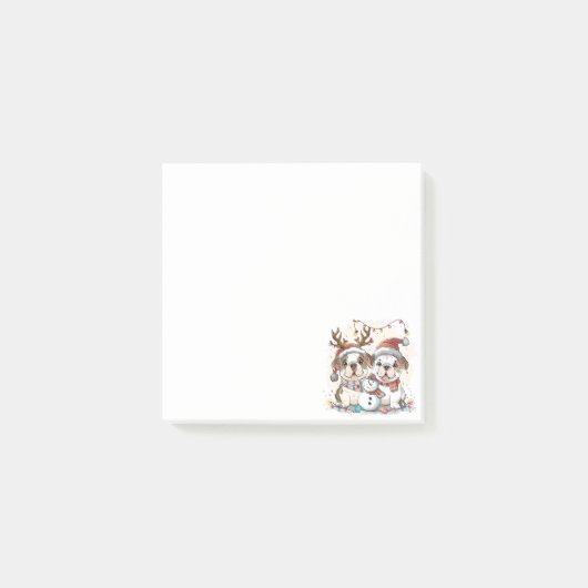 Christmas English Bulldogs Post-it® Notes (Voorkant)