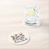 Christmas English Bulldogs Ronde Kartonnen Onderzetter (Insitu)