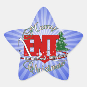 CHRISTMAS ENT DOCTOR EAR, NOSE, THROAT STER STICKER