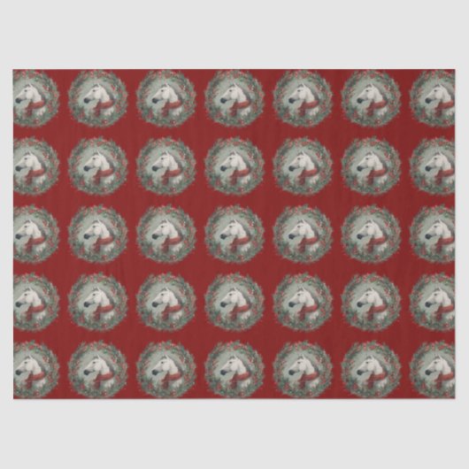 Christmas equestrian gift wrapping tissuepapier (Voorkant)