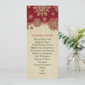 Christmas Eve Red Snowflakes Menu Mariage (Debout devant)