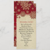Christmas Eve Red Snowflakes Menu Mariage (Devant / Derrière)