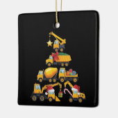 Christmas Excavator Construction Truck Tree Keramisch Ornament (Links)