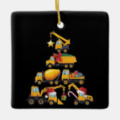 Christmas Excavator Construction Truck Tree Keramisch Ornament (Voorkant)