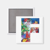 CHRISTMAS F BRIEF/SANTA MET CHRISTMAS TREE MAGNEET (Voorkant / Achterkant)
